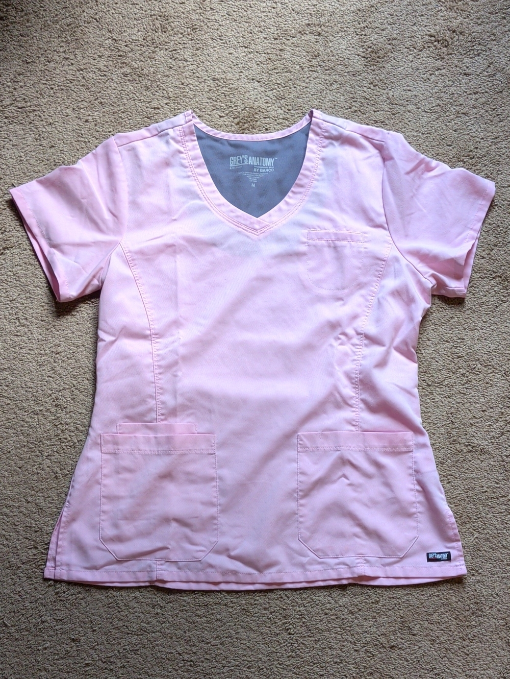Grey's Anatomy Light Pink V-Neck Scrub Top